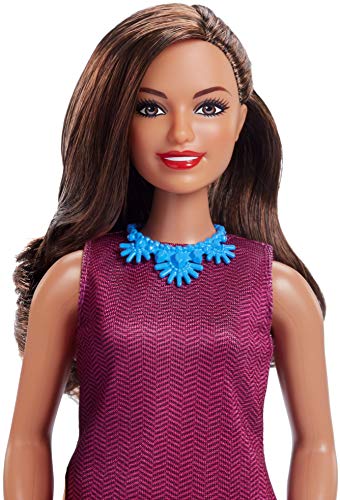 Barbie News Anchor Doll, Brunette Curvy Doll with Microphone, for 3 to 7 Year Olds