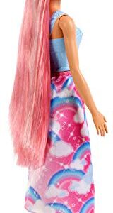 ​Barbie Dreamtopia, Rainbow Princess Doll with Extra-Long Pink Hair, Plus Hairbrush, for 3 to 7 Year Olds