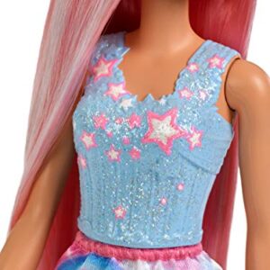 ​Barbie Dreamtopia, Rainbow Princess Doll with Extra-Long Pink Hair, Plus Hairbrush, for 3 to 7 Year Olds