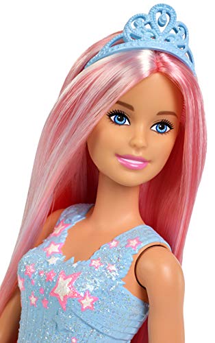 ​Barbie Dreamtopia, Rainbow Princess Doll with Extra-Long Pink Hair, Plus Hairbrush, for 3 to 7 Year Olds