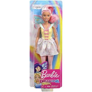 Barbie Dreamtopia Fairy Doll, Approx 12-Inch, with A Colorful Candy Theme, Pink Hair and Wings, for 3 to 7 Year Olds