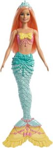 barbie dreamtopia mermaid doll, approx. 12-inch, rainbow tail, coral hair, for 3 to 7 year olds​​​