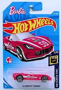 hot wheels 2018 barbie car hw screen time 7/10 - '14 corvette stingray (pink)