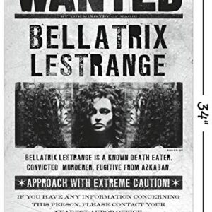 Trends International The Wizarding World: Harry Potter - Bellatrix Wanted Poster Wall Poster, 22.375" x 34", Unframed Version