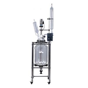 hnzxib double-layer cylindrical 50l glass jacket type reactor chemical reaction unit