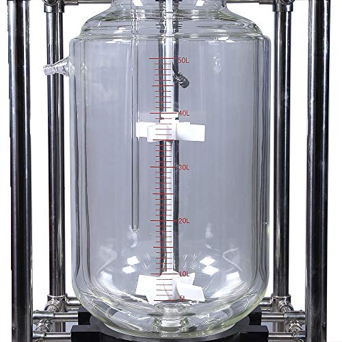 HNZXIB Double-Layer Cylindrical 50L Glass Jacket Type Reactor Chemical Reaction Unit