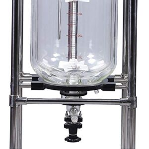 HNZXIB Double-Layer Cylindrical 50L Glass Jacket Type Reactor Chemical Reaction Unit