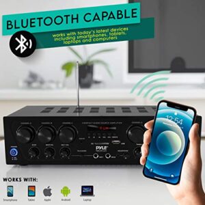 Pyle Bluetooth Home Audio Amplifier System-Upgraded 6 Channel 750 Watt Wireless Home Audio Sound Power Stereo Receiver w/USB, Micro SD, Headphone,2 Microphone Input w/Echo, Talkover for PA - PTA62BT.5