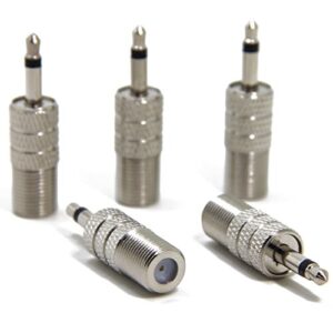 ancable 5-pack 3.5mm 1/8-inch mono male to f-pin female coaxial cable converter adapter for bose wave fm antenna