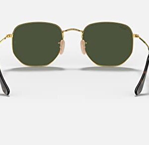 Ray-Ban RB3548N HEXAGONAL 001 51M Gold/Green Sunglasses For Men For Women (MEDIUM)+ BUNDLE with Designer iWear Eyewear Kit