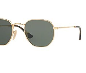 Ray-Ban RB3548N HEXAGONAL 001 51M Gold/Green Sunglasses For Men For Women (MEDIUM)+ BUNDLE with Designer iWear Eyewear Kit