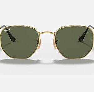 Ray-Ban RB3548N HEXAGONAL 001 51M Gold/Green Sunglasses For Men For Women (MEDIUM)+ BUNDLE with Designer iWear Eyewear Kit