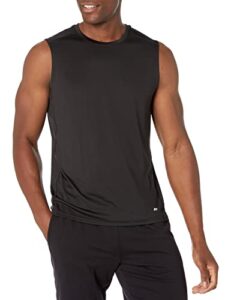 amazon essentials men's tech stretch muscle shirt, black, x-small