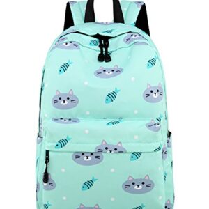 Abshoo Cute Lightweight Cat Backpacks Girls School Bags Kids Bookbags (Cat Blue)
