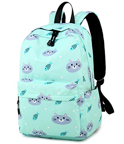 Abshoo Cute Lightweight Cat Backpacks Girls School Bags Kids Bookbags (Cat Blue)