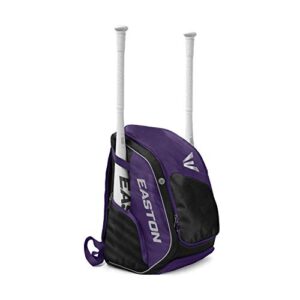 easton elite x bat & equipment backpack bag, purple
