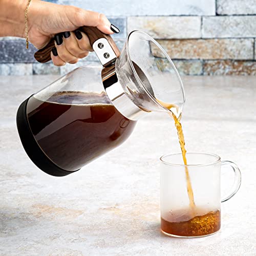 Primula Park Set with Permanent Reusable Removable Filter Coffee Dripper Pour Over Maker Brewer Pot, Borosilicate Glass, Easy to Use and Clean, 36 oz