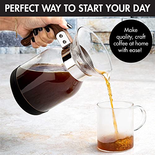 Primula Park Set with Permanent Reusable Removable Filter Coffee Dripper Pour Over Maker Brewer Pot, Borosilicate Glass, Easy to Use and Clean, 36 oz