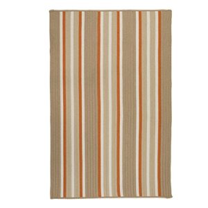 colonial mills mesa stripe braided rug, 4' x 6' , rusted sand