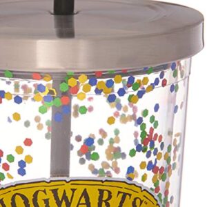 Spoontiques Hogwarts Glitter Cup w/Straw