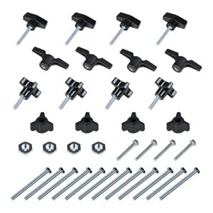 powertec 71130 t-track knob kit with 1/4-20 by 1-1/2" hex bolts and washers (set of 36)