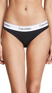 calvin klein underwear women's modern cotton bikini briefs, black, m