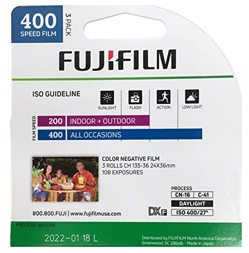 Fujifilm 600018965 Fujicolor Superia X-TRA 400 Color Negative Film (3 Pack)