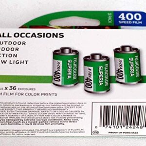 Fujifilm 600018965 Fujicolor Superia X-TRA 400 Color Negative Film (3 Pack)