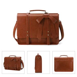 ECOSUSI Women Briefcase PU Leather Laptop Bag College Satchel fit 15.6" Laptop