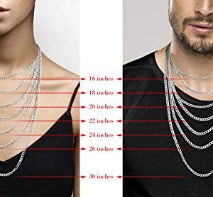 Miabella Solid 925 Sterling Silver Italian 5mm Diamond Cut Cuban Link Curb Chain Necklace for Women Men, Made in Italy (16 Inches (X-Small))