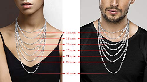 Miabella Solid 925 Sterling Silver Italian 5mm Diamond Cut Cuban Link Curb Chain Necklace for Women Men, Made in Italy (16 Inches (X-Small))