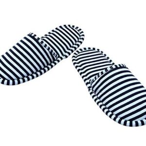 Non-Disposable Travel Slippers Portable Sandals Cotton Spa Hotel Slippers Guest Room Indoor House Slippers Flight Slippers Anti-Skid Foldable Camping Slippers Shoes Footwear Dark Blue