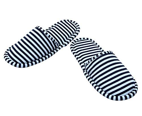 Non-Disposable Travel Slippers Portable Sandals Cotton Spa Hotel Slippers Guest Room Indoor House Slippers Flight Slippers Anti-Skid Foldable Camping Slippers Shoes Footwear Dark Blue