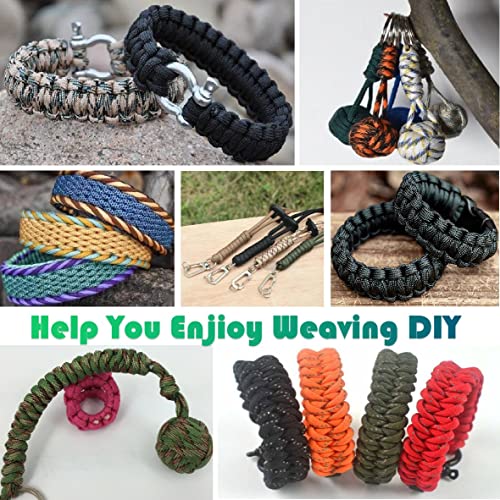 KOKKOYA 2-in-1 Paracord Jig Adjustable Length Paracord jig kit Adjustable Length Bracelet Maker Kit Metal Weaving DIY Craft Paracord Tools 4" to 13" with Free Cord and Buckles