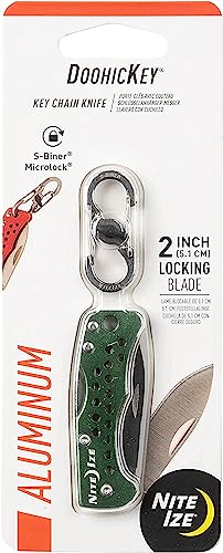 Nite Ize DoohicKey Keychain Knife, Folding Pocket Knife for Keychain, Green