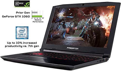 Acer Predator Helios 300 Gaming Laptop, 15.6in Full HD IPS Display Intel 6-Core i7-8750H, GeForce GTX 1060 6GB DDR5 16GB DDR4, 256GB NVMe SSD, PH315-51-78NP (Renewed)