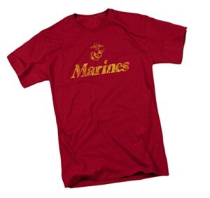 united states marine corps, retro logo, youth t-shirt, youth large red