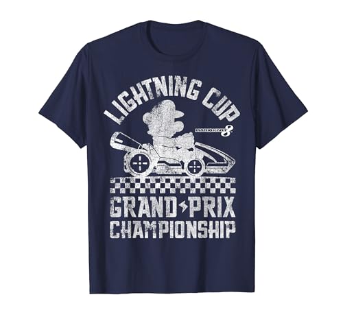 Nintendo Mario Kart Lightning Cup Faded Graphic T-Shirt T-Shirt