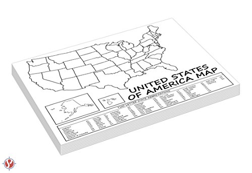 United States Map - USA Poster, US Educational Map - with 2 Letter State Abbreviation - for Ages Kids to Adults - Home School Office | Printed on 110Lb Card Stock - 8.5 x 11" Inches - Bulk Pack of 10