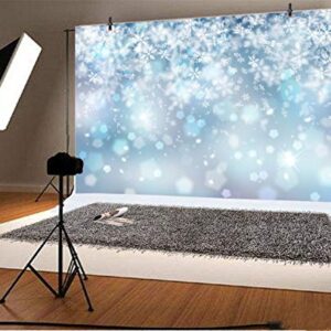 LFEEY 7x5ft Falling Snowflake Portrait Backdrops for Photography Winter Ice Snow Flakes Photo Shoot Newborn Kids Baby Adults Wedding Photo Background Vinyl Photo Booth Props