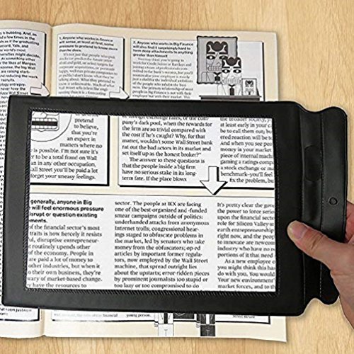 Valuu A4 Magnifier Full Page Reading Magnifier 3X Magnifying Power Large Sheet Magnifying Glass Reading Aid Lens Fresnel for Books Menus Newspapers Improve Elderly Poor Eyesight for The Elderly Gift