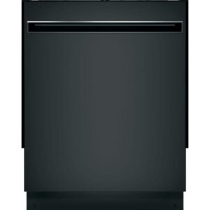 GE GDT225SGLBB 24" Dishwasher with Interior Stainless Steel ADA Compliant Top Control Energy Star Certified and Pocket Handle in Black