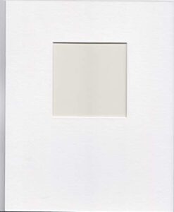 pack of 5 8x10 white bottom heavy picture mats with square openings for 4x4 pictures