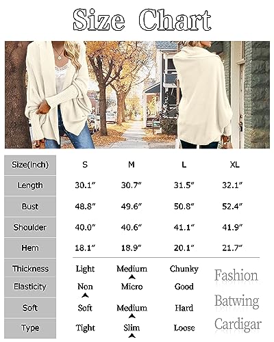 Mafulus Women's Cardigan Sweaters Oversized Chunky Knit Kimono Slouchy Wrap Batwing Open Front Outwear Coat Khaki