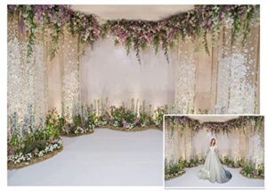 csfoto 8x6ft wedding backdrop for cradle ceremony backdrop for proposal flowers curtain wedding ceremony banner bridal shower background mother's day backdrop floral marriage backdrop