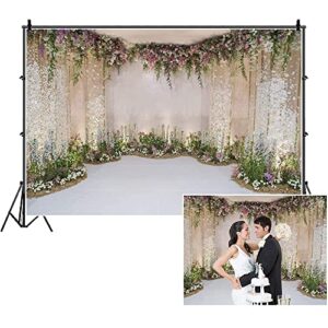 CSFOTO 8x6ft Wedding Backdrop for Cradle Ceremony Backdrop for Proposal Flowers Curtain Wedding Ceremony Banner Bridal Shower Background Mother's Day Backdrop Floral Marriage Backdrop