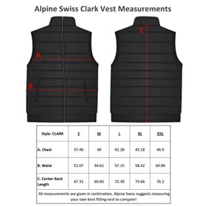 Alpine Swiss Clark Mens Lightweight Down Alternative Vest Jacket Black 2XL