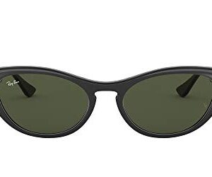 Ray-Ban Women's RB4314N Nina Cat Eye Sunglasses, Black/G-15 Green, 54 mm