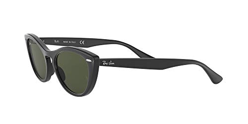 Ray-Ban Women's RB4314N Nina Cat Eye Sunglasses, Black/G-15 Green, 54 mm