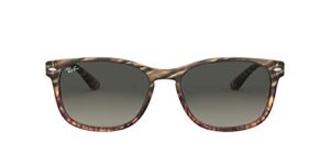 ray-ban rb2184 square sunglasses, grey gradient brown stripe/grey gradient dark grey, 57 mm